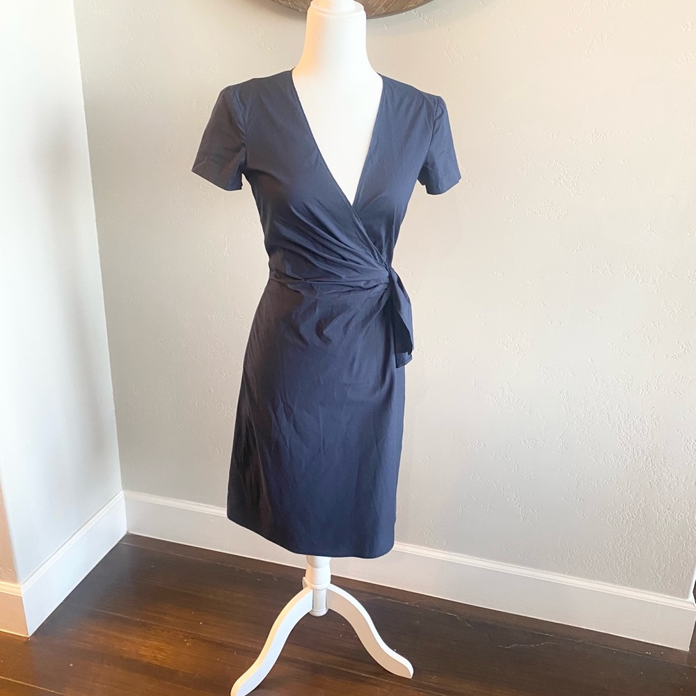 Authentic Prada Navy Cotton Wrap Dress